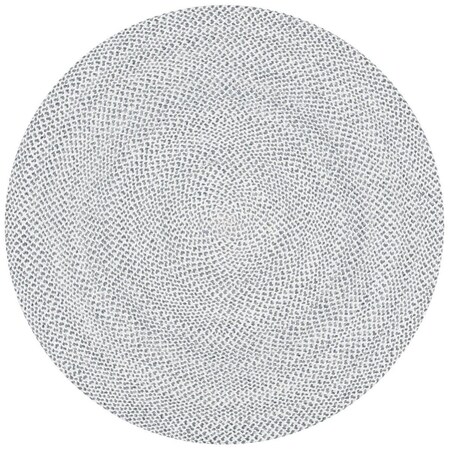Safavieh 4 x 4 ft. Braided Hand Loomed Round Area Rug; Grey & Ivory BRD801F-4R